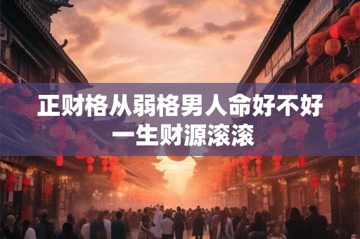 正财格从弱格男人命好不好 一生财源滚滚
