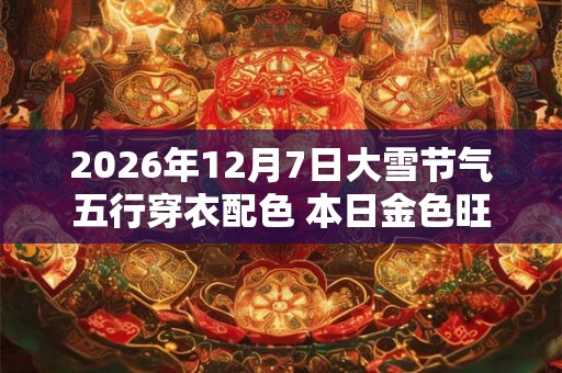 2026年12月7日大雪节气五行穿衣配色 本日金色旺财运