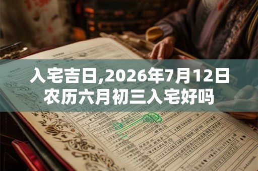 入宅吉日,2026年7月12日农历六月初三入宅好吗