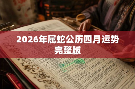 2026年属蛇公历四月运势完整版