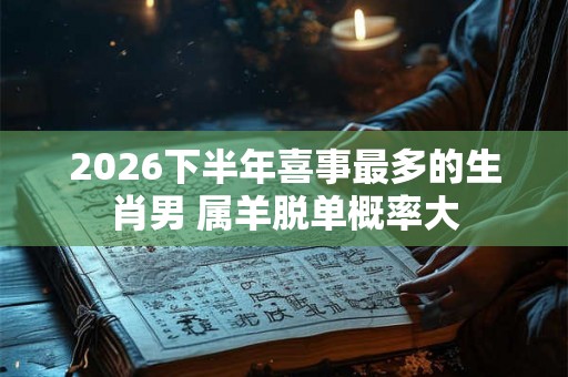 2026下半年喜事最多的生肖男 属羊脱单概率大