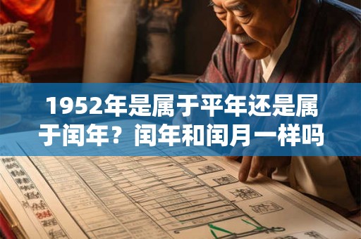1952年是属于平年还是属于闰年？闰年和闰月一样吗？