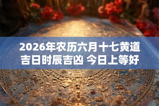 2026年农历六月十七黄道吉日时辰吉凶 今日上等好时辰查询 2026年农历六月十七黄道吉日时辰吉凶 今日上等好时辰查询
