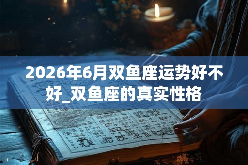 2026年6月双鱼座运势好不好_双鱼座的真实性格