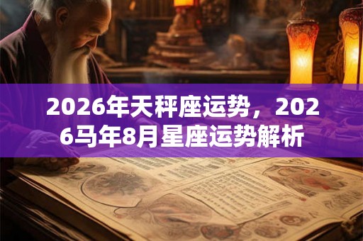 2026年天秤座运势,2026马年8月星座运势解析 2026年天秤座运势,2026马年8月星座运势解析
