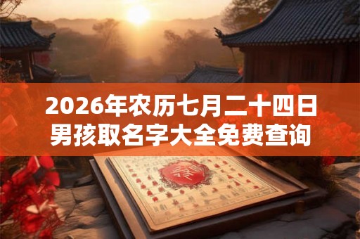 2026年农历七月二十四日男孩取名字大全免费查询