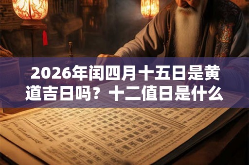 2026年闰四月十五日是黄道吉日吗？十二值日是什么？