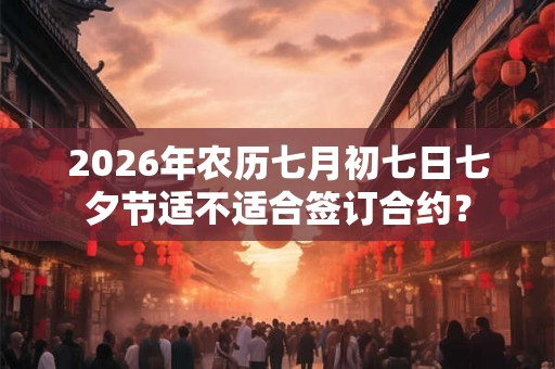 2026年农历七月初七日七夕节适不适合签订合约？