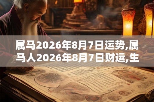 属马2026年8月7日运势,属马人2026年8月7日财运,生肖马2026年8月7日运势 属马2026年8月7日运势,属马人2026年8月7日财运,生肖马2026年8月7日运势
