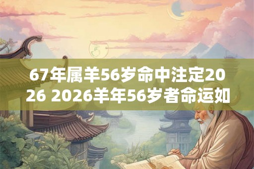 67年属羊56岁命中注定2026 2026羊年56岁者命运如何