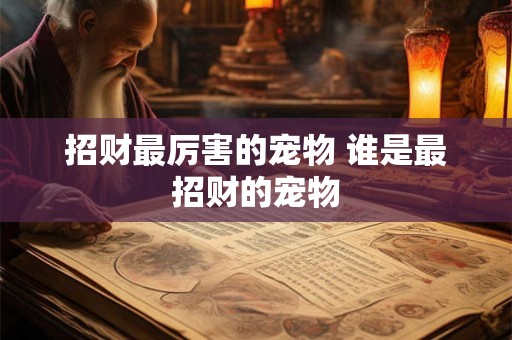 招财最厉害的宠物 谁是最招财的宠物