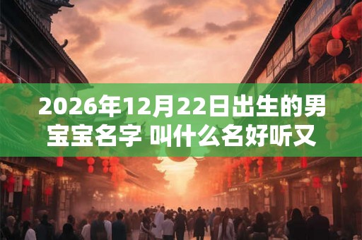 2026年12月22日出生的男宝宝名字 叫什么名好听又吉利