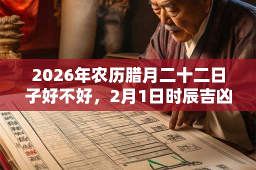 2026年农历腊月二十二日子好不好，2月1日时辰吉凶查询