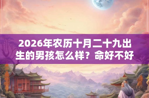 2026年农历十月二十九出生的男孩怎么样?命好不好? 2026年农历十月二十九出生的男孩怎么样?命好不好?