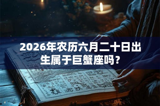 2026年农历六月二十日出生属于巨蟹座吗？