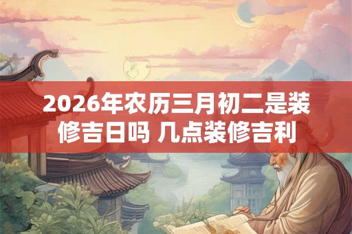 2026年农历三月初二是装修吉日吗 几点装修吉利