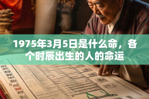 1975年3月5日是什么命，各个时辰出生的人的命运