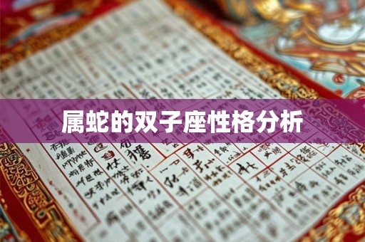 属蛇的双子座性格分析