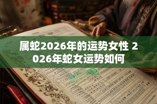 属蛇2026年的运势女性 2026年蛇女运势如何