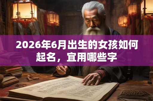 2026年6月出生的女孩如何起名,宜用哪些字 2026年6月出生的女孩如何起名,宜用哪些字
