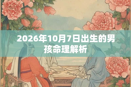 2026年10月7日出生的男孩命理解析