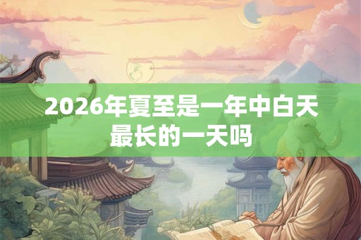 2026年夏至是一年中白天最长的一天吗 2026年夏至是一年中白天最长的一天吗