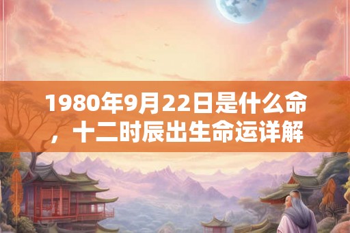 1980年9月22日是什么命，十二时辰出生命运详解