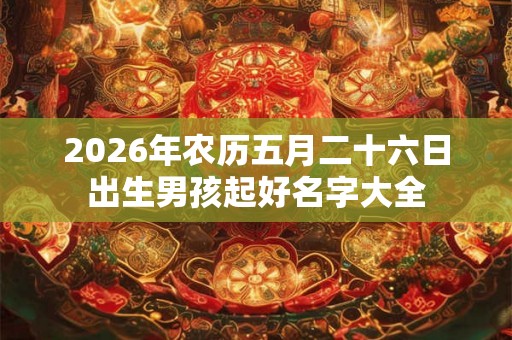 2026年农历五月二十六日出生男孩起好名字大全