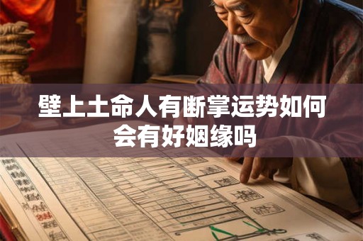 壁上土命人有断掌运势如何 会有好姻缘吗