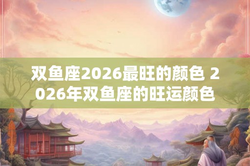 双鱼座2026最旺的颜色 2026年双鱼座的旺运颜色