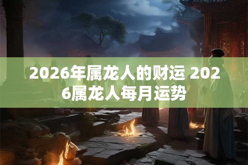 2026年属龙人的财运 2026属龙人每月运势 2026年属龙人的财运 2026属龙人每月运势