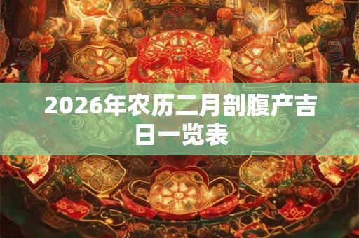 2026年农历二月剖腹产吉日一览表