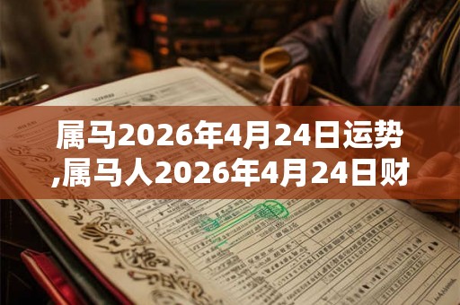 属马2026年4月24日运势,属马人2026年4月24日财运,生肖马2026年4月24日运势