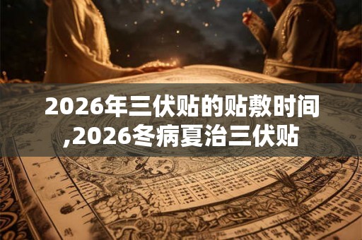 2026年三伏贴的贴敷时间,2026冬病夏治三伏贴