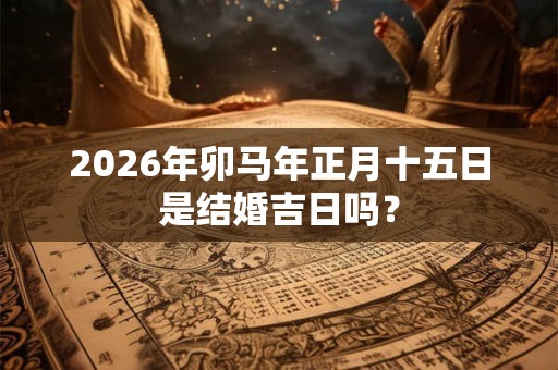 2026年卯马年正月十五日是结婚吉日吗？