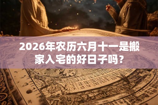 2026年农历六月十一是搬家入宅的好日子吗? 2026年农历六月十一是搬家入宅的好日子吗?