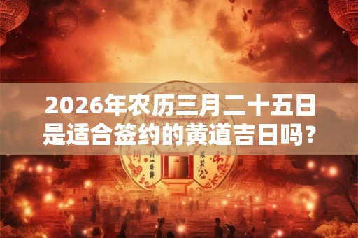 2026年农历三月二十五日是适合签约的黄道吉日吗？