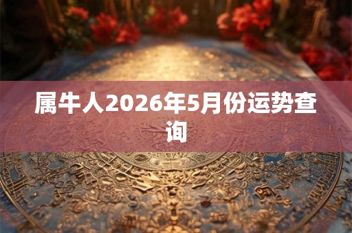 属牛人2026年5月份运势查询 属牛人2026年5月份运势查询