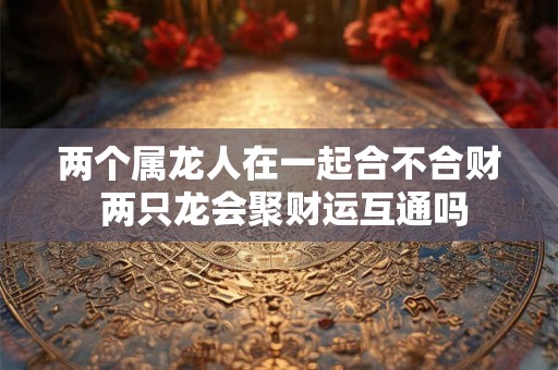 两个属龙人在一起合不合财 两只龙会聚财运互通吗