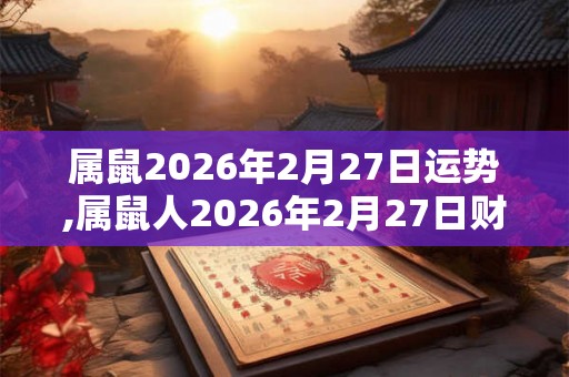 属鼠2026年2月27日运势,属鼠人2026年2月27日财运,生肖鼠2026年2月27日运势