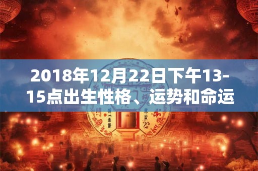 2018年12月22日下午13-15点出生性格、运势和命运