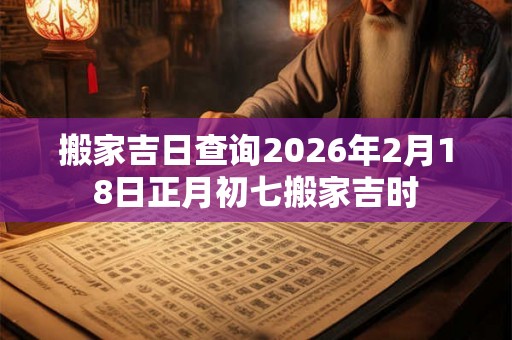 搬家吉日查询2026年2月18日正月初七搬家吉时