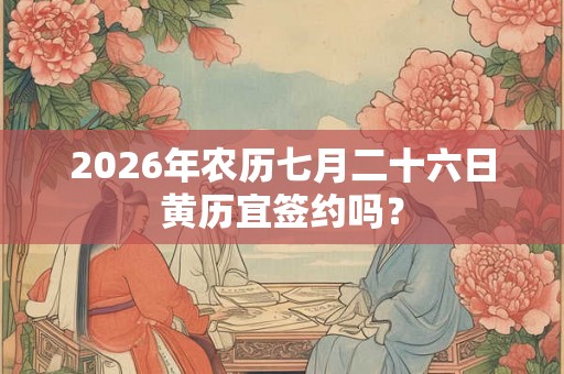 2026年农历七月二十六日黄历宜签约吗? 2026年农历七月二十六日黄历宜签约吗?