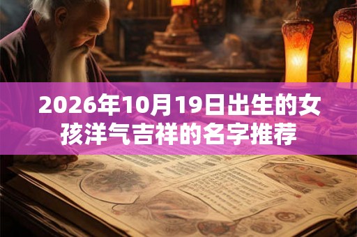 2026年10月19日出生的女孩洋气吉祥的名字推荐