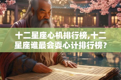 十二星座心机排行榜,十二星座谁最会耍心计排行榜？