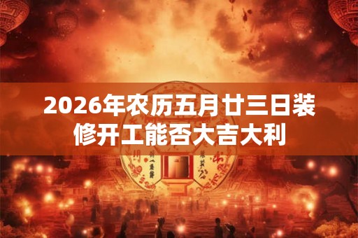 2026年农历五月廿三日装修开工能否大吉大利