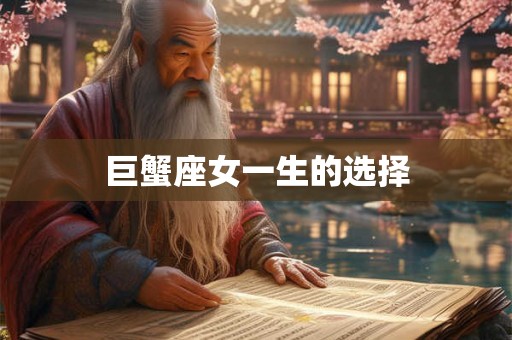 巨蟹座女一生的选择