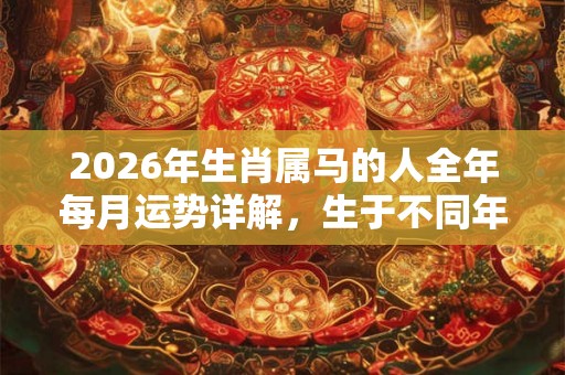2026年生肖属马的人全年每月运势详解，生于不同年份属马人的运势运程