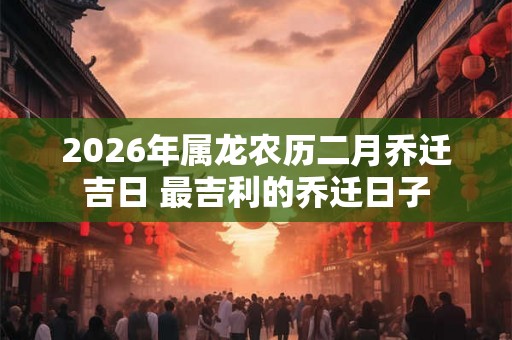 2026年属龙农历二月乔迁吉日 最吉利的乔迁日子