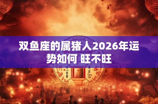 双鱼座的属猪人2026年运势如何 旺不旺